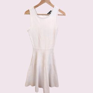 Pink Tartan Fit Flare Skater Dress White